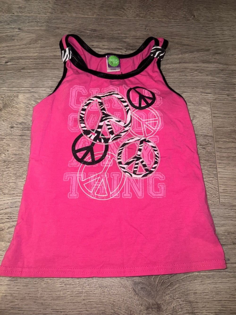 Vintage Y2K Hot pink Peace zebra animal peace signs Tank Top